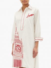 KILOMETRE PARIS London Piping embroidered cotton pyjama shirt in white