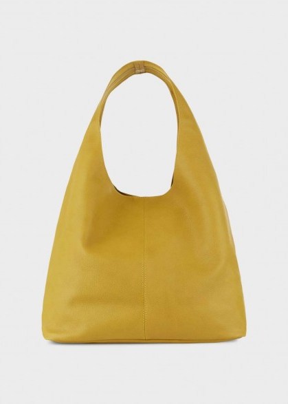 HOBBS LULA BAG CITRON / bright accessory for spring 2020 / large leather shoulder bags - flipped