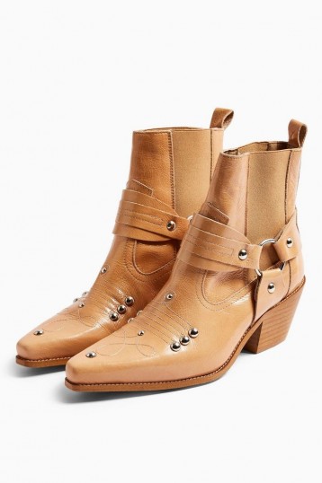 Topshop MEXICO Natural Western Boots