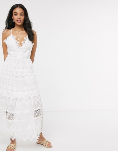 Moon River lace midi dress in white - flipped