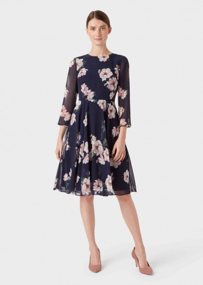 Hobbs NORAH DRESS in Midnight Blush / flower print fit and flare