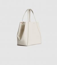 Reiss NORTON LEATHER TOTE BAG OFF WHITE ~ luxe handbags