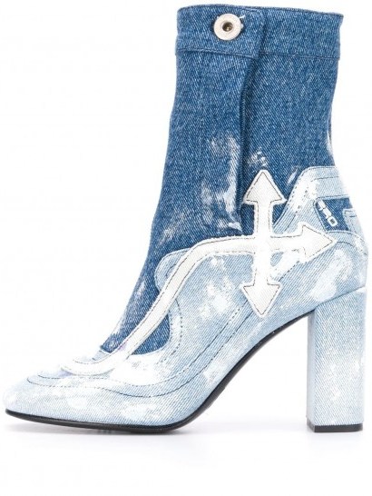 OFF-WHITE denim ankle boots - flipped