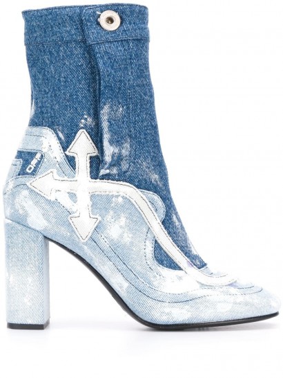 OFF-WHITE denim ankle boots