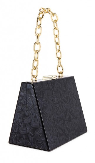 olga berg Emily Acrylic Bag in Black | chain link shoulder bags