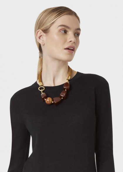 HOBBS OLIVE NECKLACE BROWN / statement necklaces