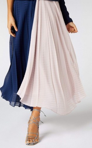 ROLAND MOURET ORVANA SKIRT Pink/Navy – skirts with swish - flipped
