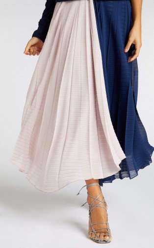 ROLAND MOURET ORVANA SKIRT Pink/Navy – skirts with swish