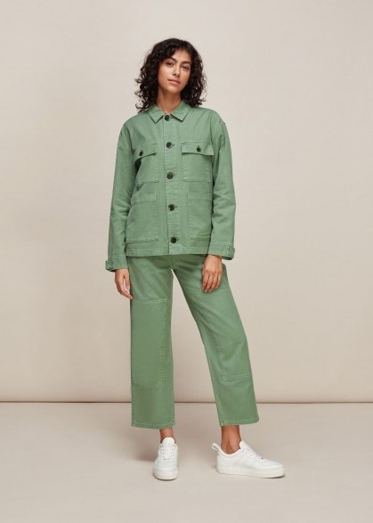 WHISTLES ULTIMATE CARGO TROUSER PALE GREEN - flipped