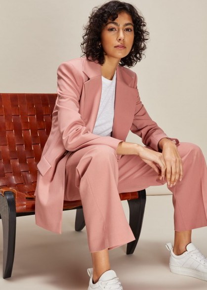 WHISTLES ALIZA TAILORED TROUSER PALE PINK – suit pants - flipped