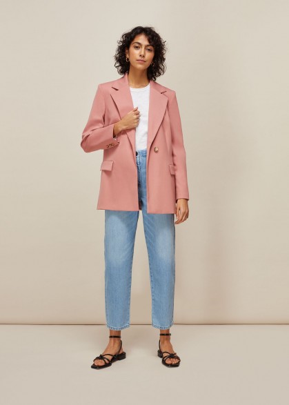 WHISTLES SANA SINGLE BREASTED BLAZER PALE PINK – suit jackets