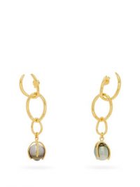 RYAN STORER Pearl-drop 14kt gold-plated earrings | chain link drops