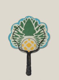 PUBUMÉSU‎ Nanas Small Pineapple Leather Fan ~ printed fans