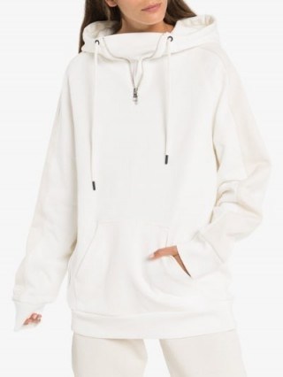 Reebok X Victoria Beckham white oversized hoodie / logo hoodies - flipped