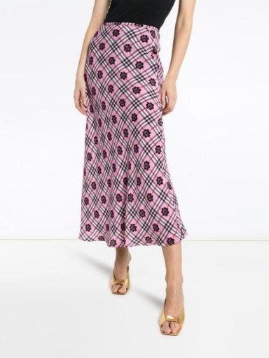 RIXO Kelly floral print maxi skirt in pink - flipped