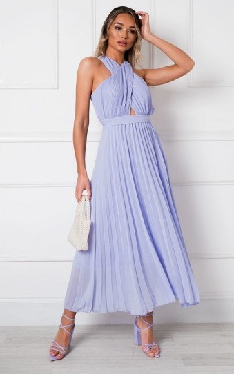 Ikrush Ryanna Pleated Crossover Maxi Dress in Lilac - flipped
