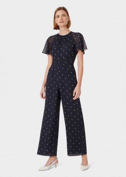 Hobbs SARAH JUMPSUIT in Midnight Ivory / occasion wear