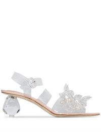 SIMONE ROCHA bead and pearl-embellished 70mm sandals / transparent sandal