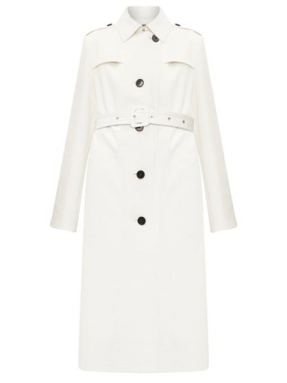 JIL SANDER Single-breasted ivory-leather trench coat | luxury coats