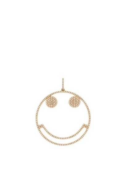 ROSA DE LA CRUZ Smile diamond & 18kt gold pendant / round luxury pendants