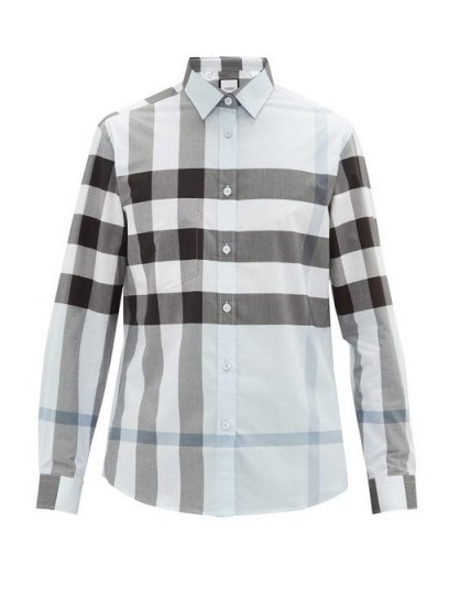 BURBERRY Somerton Nova-check cotton-blend poplin shirt / mens shirts / men’s clothing - flipped