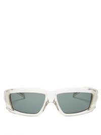 RICK OWENS Square cacetate sunglasses / translucent frames