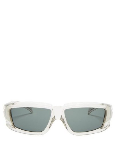 RICK OWENS Square cacetate sunglasses / translucent frames - flipped