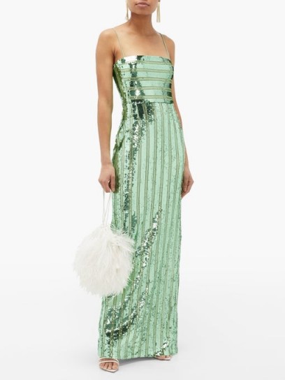Green sparkly dress | GALVAN Stargaze sequinned tulle dress