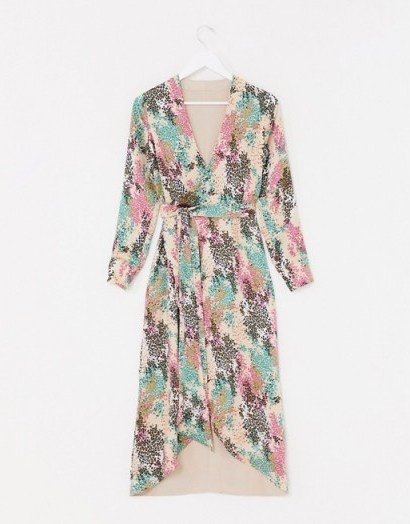 Style Cheat reversible tie side maxi dress in contrast summer floral print - flipped