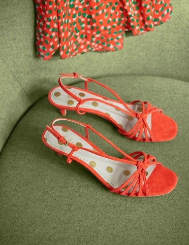 Boden Tessa Kitten Heel Slingbacks – Orange Sunset ~ bright strappy summer sandals