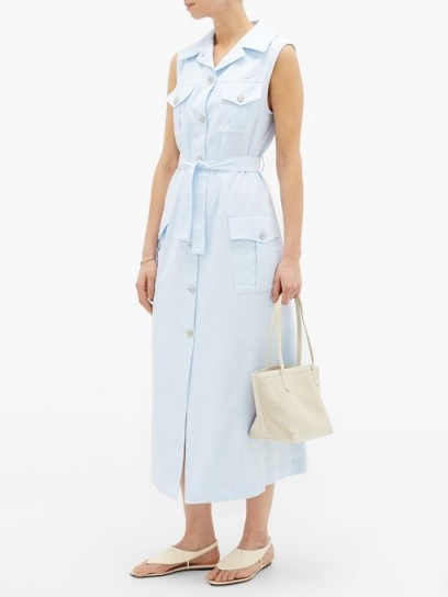 GIULIVA HERITAGE COLLECTION The Mary Angel belted cotton shirt dress in sky blue ~ classic designs