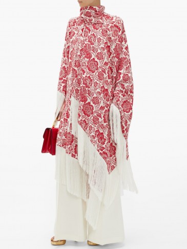 ERDEM Thera floral-jacquard wrap cape – matches fashion