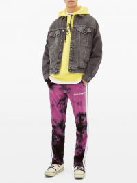 PALM ANGELS Tie-dyed cotton-blend velour track pants
