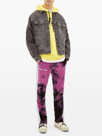 PALM ANGELS Tie-dyed cotton-blend velour track pants - flipped