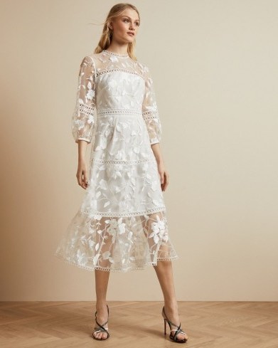 TED BAKER TABII Tiered lace midi dress - flipped