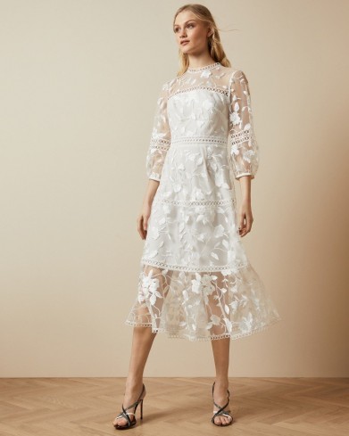 TED BAKER TABII Tiered lace midi dress