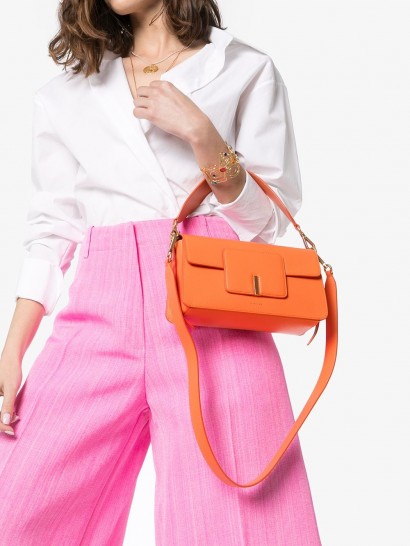 WANDLER Georgia orange-leather shoulder bag / small bright handbags
