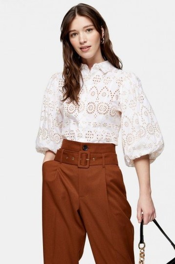 Topshop White Embroidered Shirt - flipped