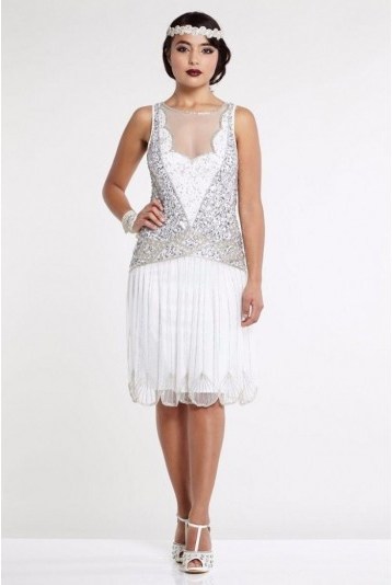 Flapper Dresses – Rock My Vintage White 1920s Dress - flipped