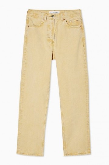 Topshop Yellow Editor Straight Jeans - flipped