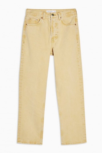 Topshop Yellow Editor Straight Jeans
