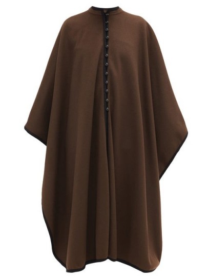 WILLIAM VINTAGE YSL 1976 buttoned wool cape in brown