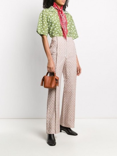 ACNE STUDIOS jacquard flared trousers | luxe look pants - flipped