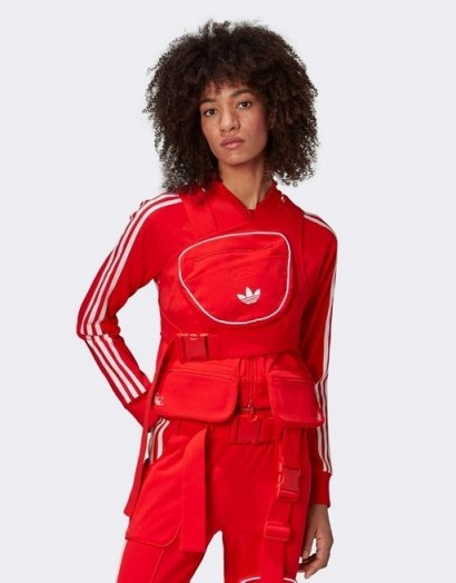 adidas Originals Ji Won Choi x Olivia track top with removable front pocket in red - flipped