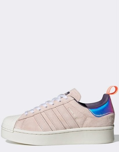adidas Originals x Girls are Awesome Superstar trainers in navy and pink - flipped