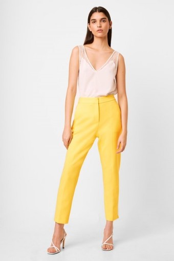 French Connection ADISA SUNDAE NEON TAILORED TROUSERS Lemon Tonic – tapered suit pants