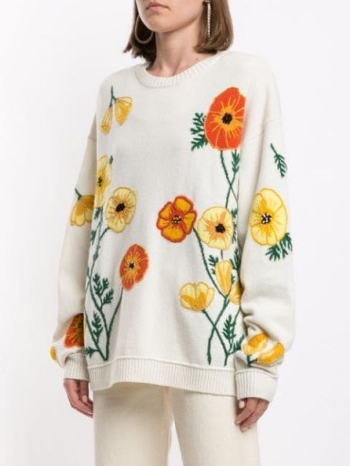 ALANUI poppy-intarsia embroidered jumper - flipped