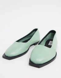 ASRA Frankie flat shoes with squared toe in mint leather