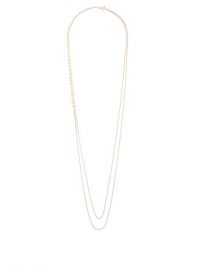 MIZUKI Asymmetric graduated-pearl 14kt gold necklace