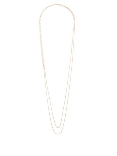 MIZUKI Asymmetric graduated-pearl 14kt gold necklace